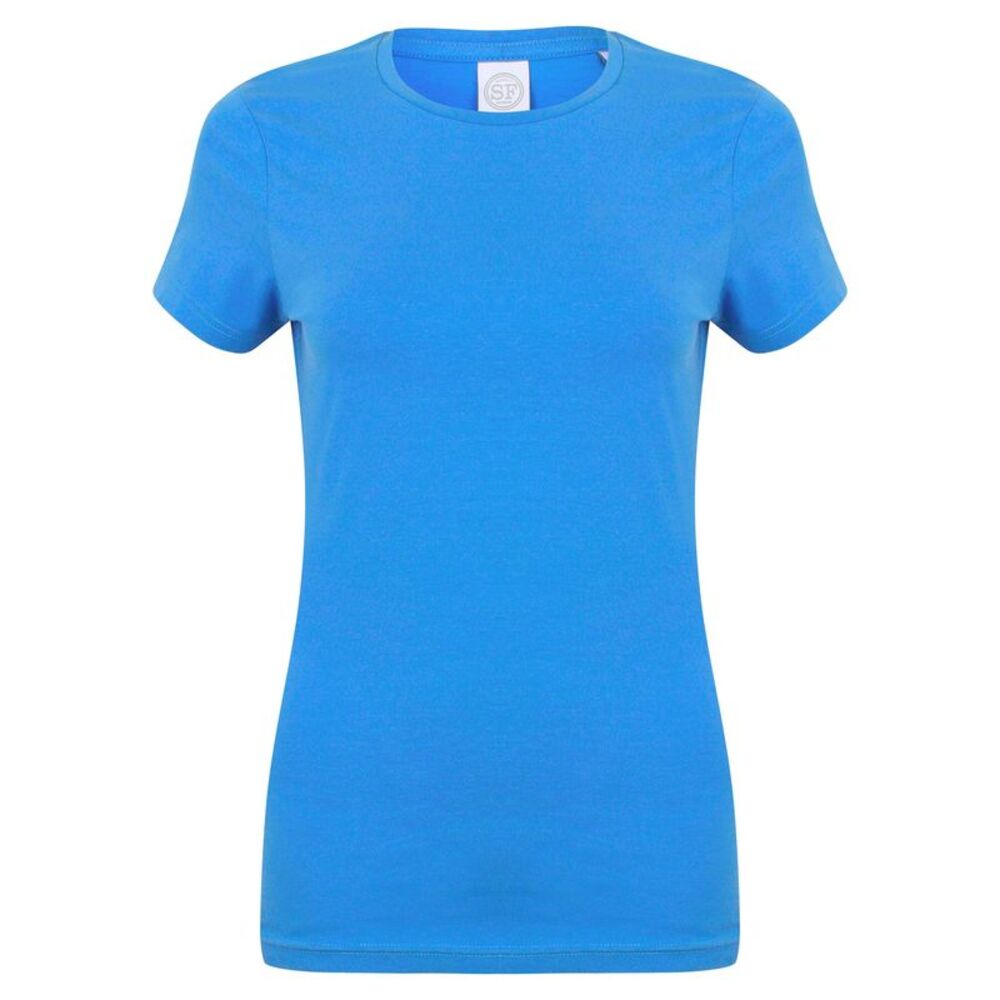 Skinni Fit Womens/Ladies Feel Good Stretch Short Sleeve T-Shirt / Heather Blue